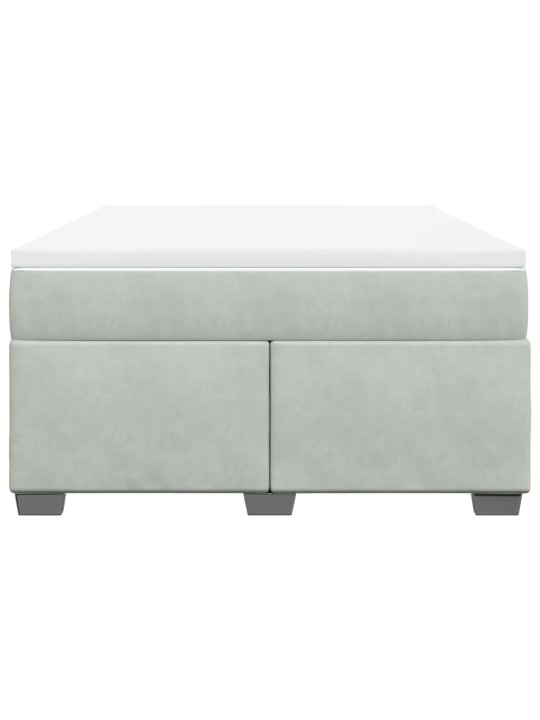 Box spring postel s matrací světle šedá 140x200 cm samet