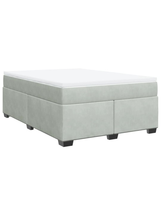 Box spring postel s matrací světle šedá 140x200 cm samet