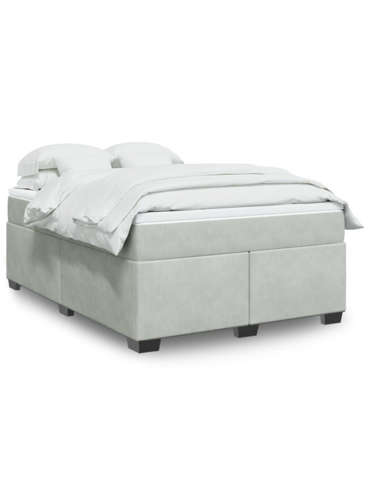 Box spring postel s matrací světle šedá 140x200 cm samet