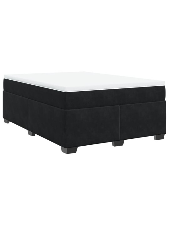 Box spring postel s matrací černá 140x200 cm samet