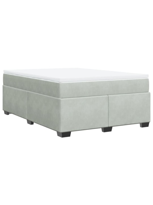 Box spring postel s matrací světle šedá 160x200 cm samet