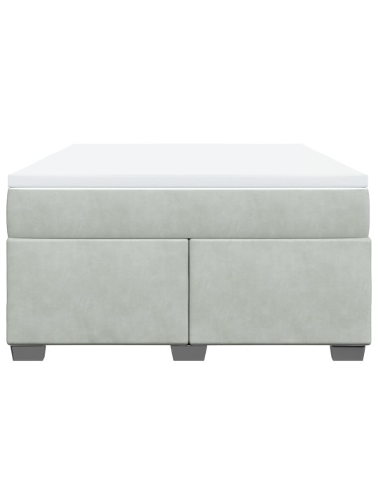 Box spring postel s matrací světle šedá 160x200 cm samet