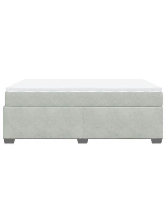 Box spring postel s matrací světle šedá 160x200 cm samet