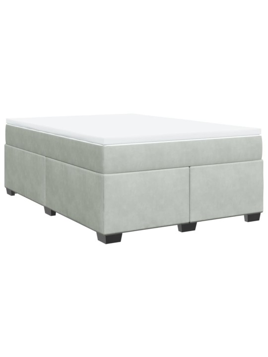 Box spring postel s matrací světle šedá 160x200 cm samet