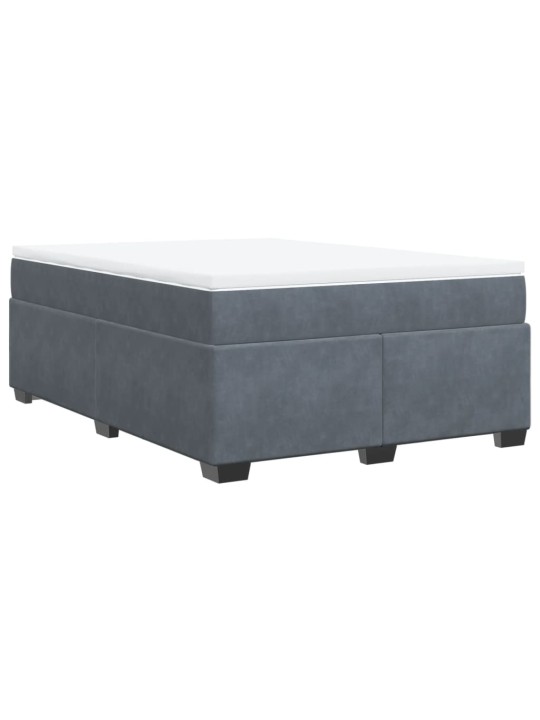Box spring postel s matrací tmavě šedá 160x200 cm samet