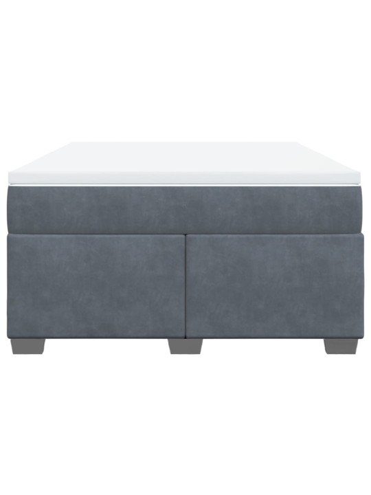 Box spring postel s matrací tmavě šedá 160x200 cm samet