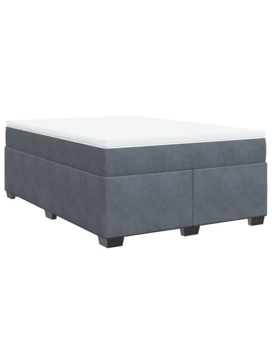 Box spring postel s matrací tmavě šedá 160x200 cm samet