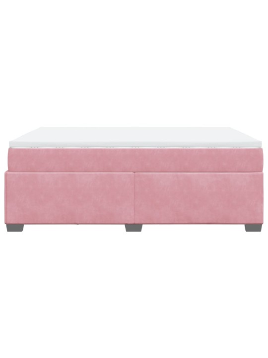 Box spring postel s matrací růžová 160x200 cm samet