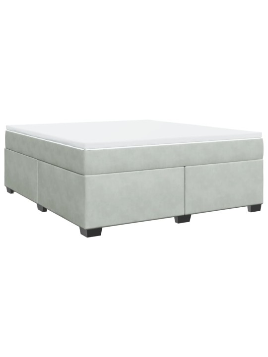 Box spring postel s matrací světle šedá 180x200 cm samet