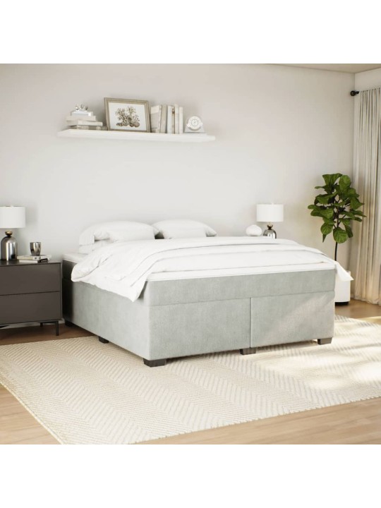 Box spring postel s matrací světle šedá 180x200 cm samet
