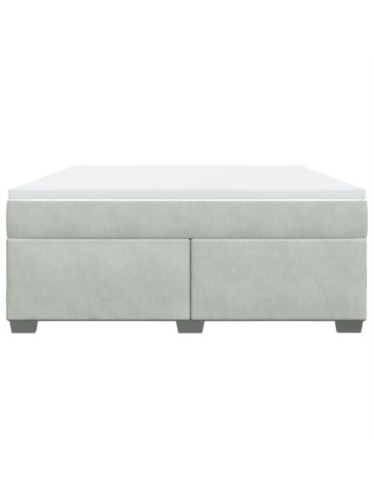 Box spring postel s matrací světle šedá 180x200 cm samet