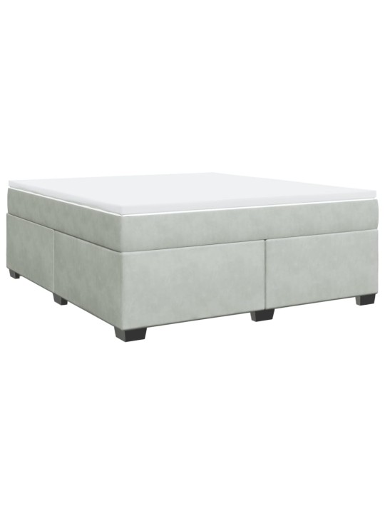 Box spring postel s matrací světle šedá 180x200 cm samet