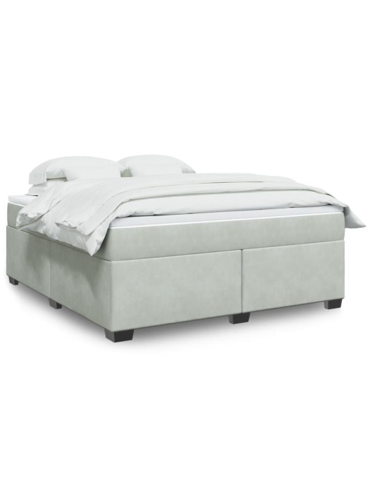 Box spring postel s matrací světle šedá 180x200 cm samet