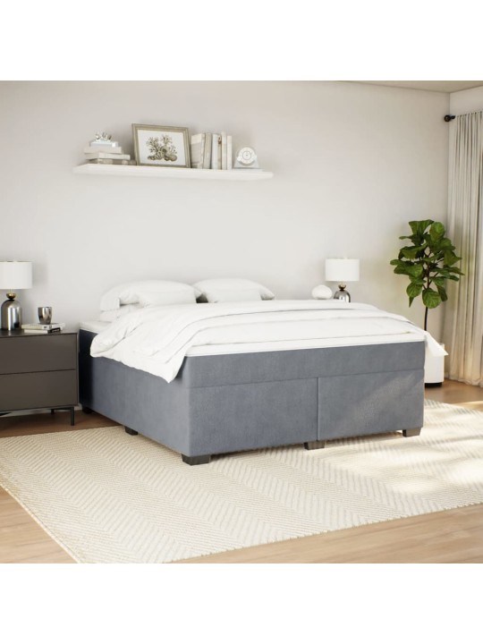 Box spring postel s matrací tmavě šedá 180x200 cm samet