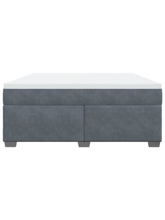 Box spring postel s matrací tmavě šedá 180x200 cm samet