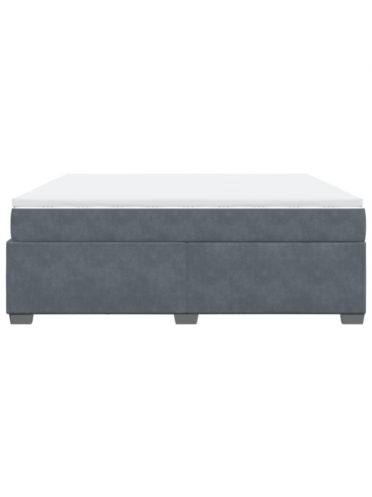 Box spring postel s matrací tmavě šedá 180x200 cm samet