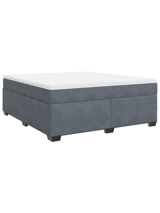 Box spring postel s matrací tmavě šedá 180x200 cm samet