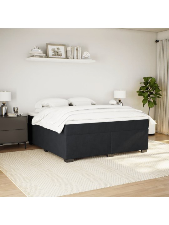 Box spring postel s matrací černá 180x200 cm samet