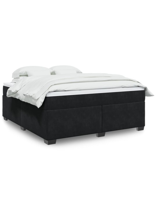 Box spring postel s matrací černá 180x200 cm samet