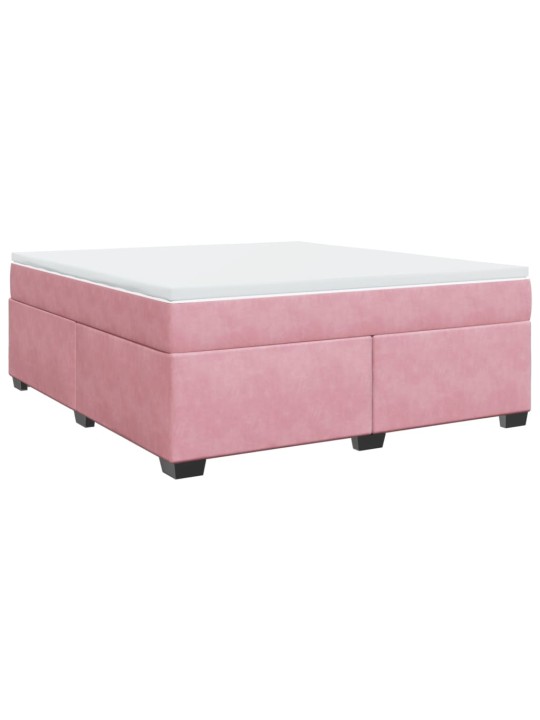 Box spring postel s matrací růžová 180x200 cm samet