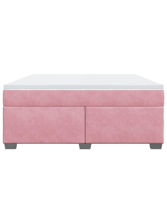 Box spring postel s matrací růžová 180x200 cm samet