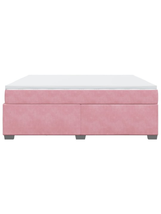 Box spring postel s matrací růžová 180x200 cm samet