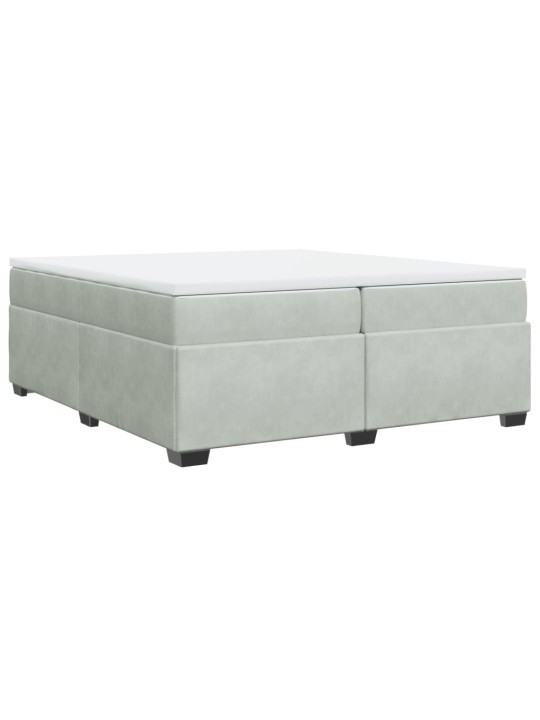 Box spring postel s matrací světle šedá 200x200 cm samet