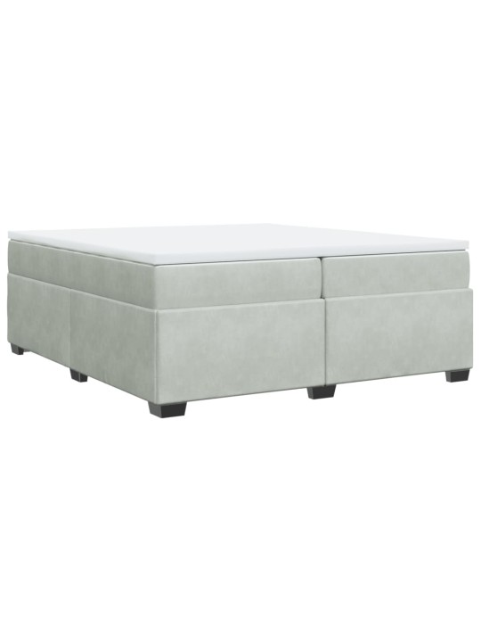 Box spring postel s matrací světle šedá 200x200 cm samet