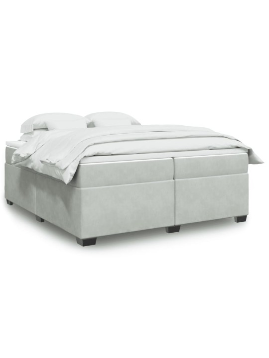 Box spring postel s matrací světle šedá 200x200 cm samet