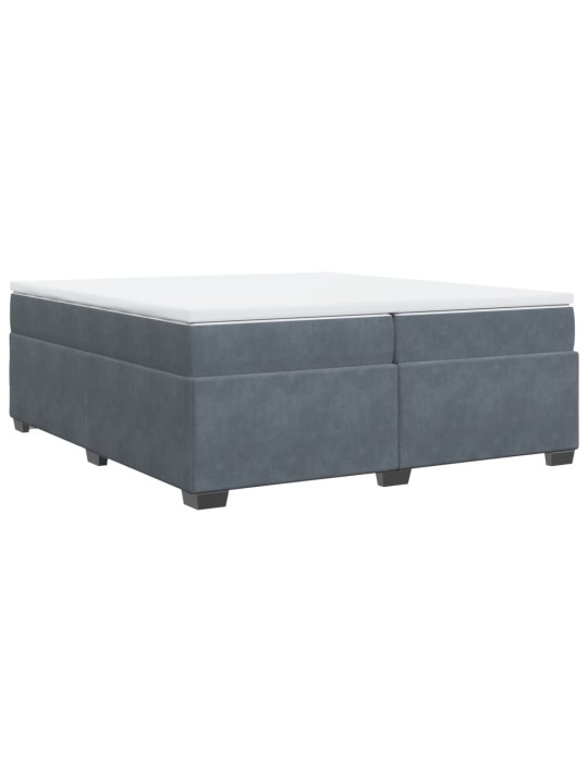 Box spring postel s matrací tmavě šedá 200x200 cm samet