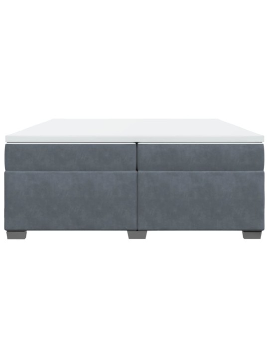 Box spring postel s matrací tmavě šedá 200x200 cm samet