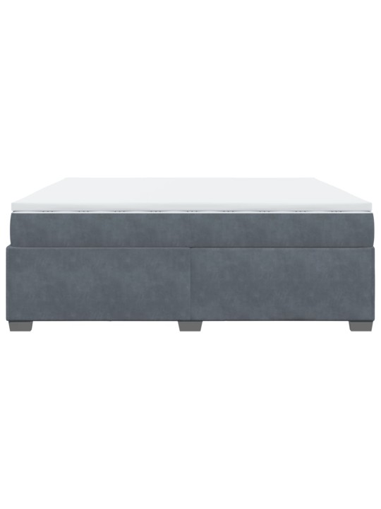 Box spring postel s matrací tmavě šedá 200x200 cm samet