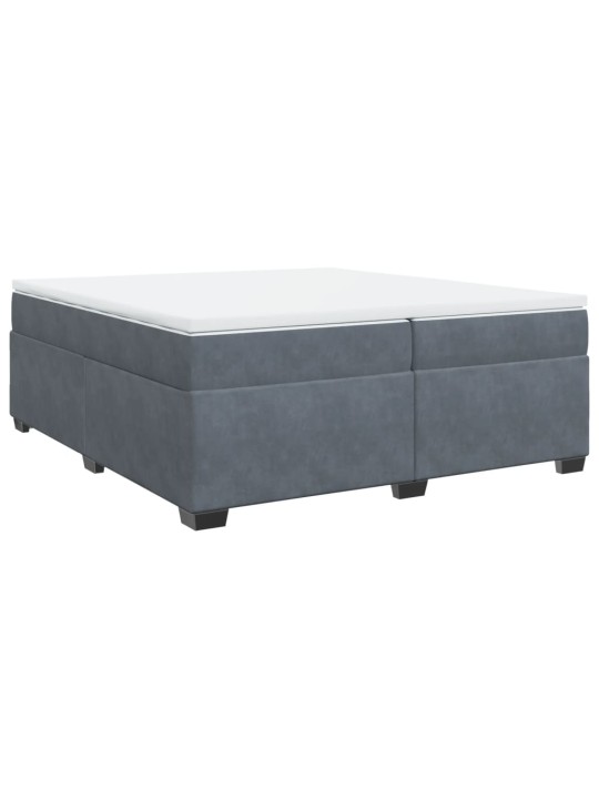 Box spring postel s matrací tmavě šedá 200x200 cm samet