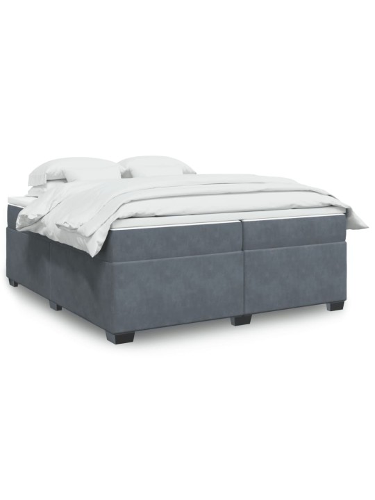 Box spring postel s matrací tmavě šedá 200x200 cm samet