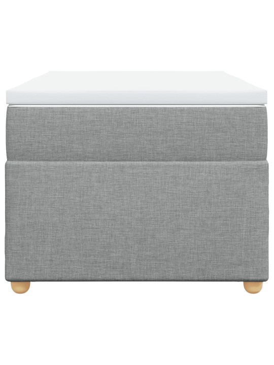 Box spring postel s matrací světle šedá 80 x 200 cm textil