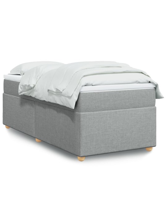 Box spring postel s matrací světle šedá 80 x 200 cm textil