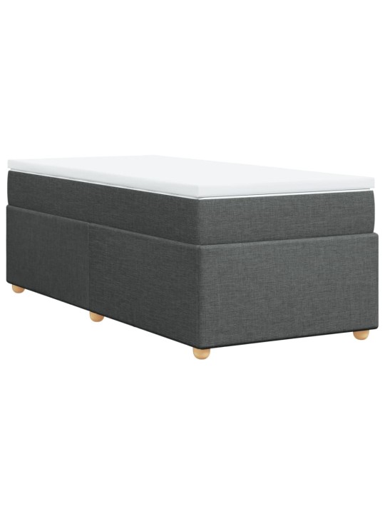 Box spring postel s matrací tmavě šedá 80 x 200 cm textil