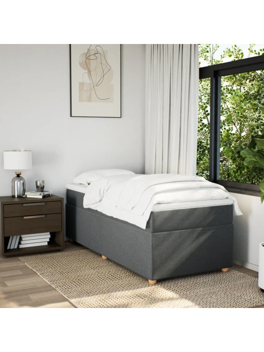 Box spring postel s matrací tmavě šedá 80 x 200 cm textil