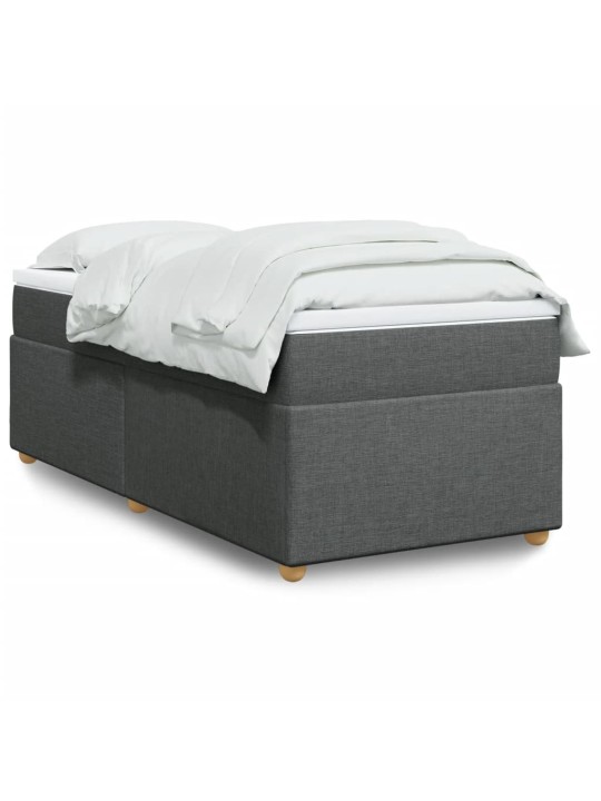 Box spring postel s matrací tmavě šedá 80 x 200 cm textil