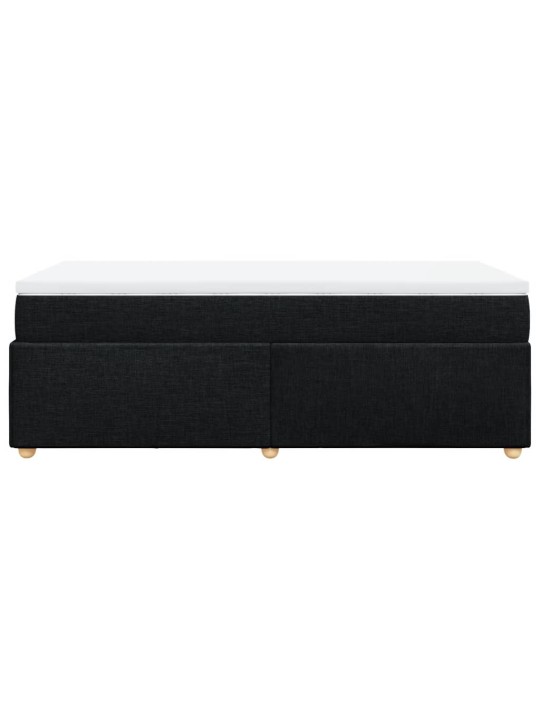 Box spring postel s matrací černá 80 x 200 cm textil