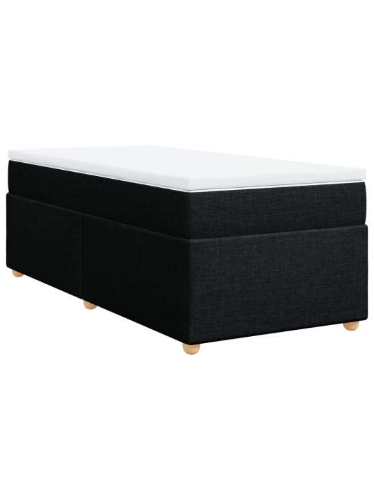 Box spring postel s matrací černá 80 x 200 cm textil