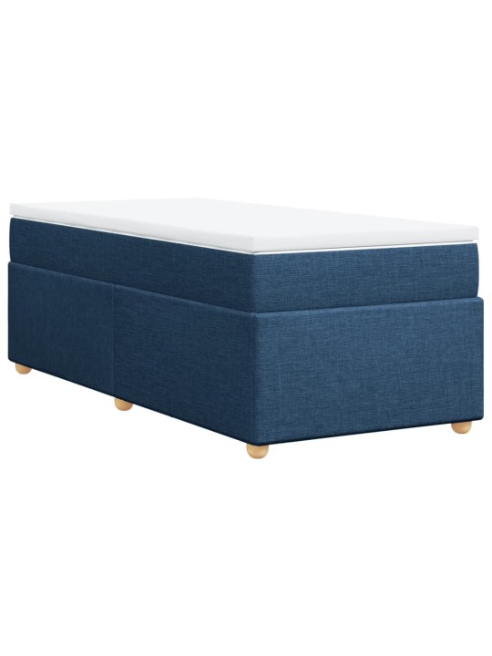 Box spring postel s matrací modrá 80x200 cm textil