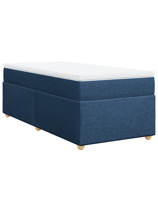 Box spring postel s matrací modrá 80x200 cm textil