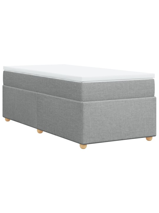 Box spring postel s matrací světle šedá 90x190 cm textil