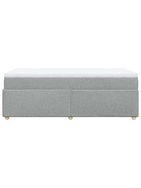 Box spring postel s matrací světle šedá 90x190 cm textil