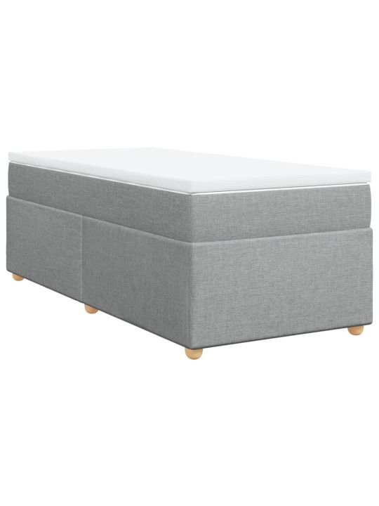 Box spring postel s matrací světle šedá 90x190 cm textil
