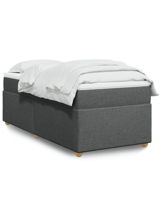 Box spring postel s matrací tmavě šedá 90x190 cm textil