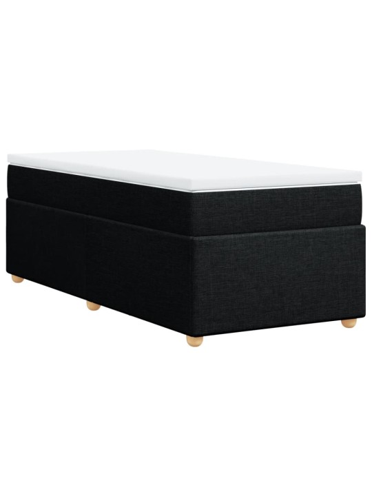 Box spring postel s matrací černá 90x190 cm textil