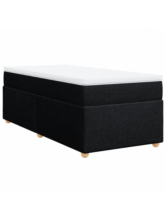Box spring postel s matrací černá 90x190 cm textil