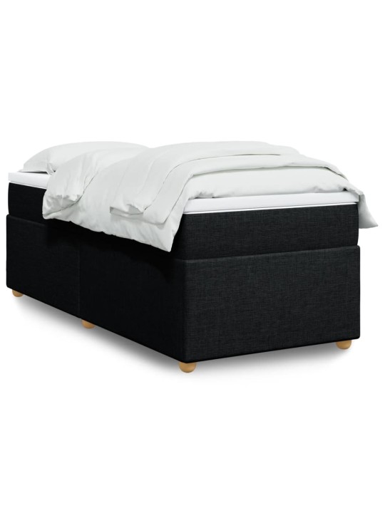Box spring postel s matrací černá 90x190 cm textil
